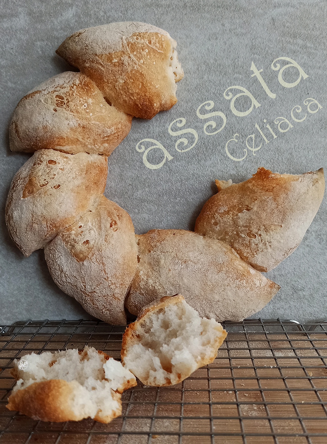 Corona di pane a spiga senza glutine - La Cassata Celiaca