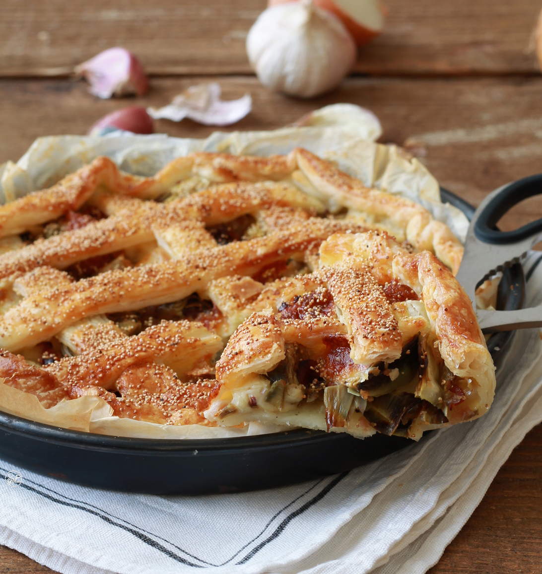 Crostata con carciofi e pancetta senza glutine - La Cassata Celiaca