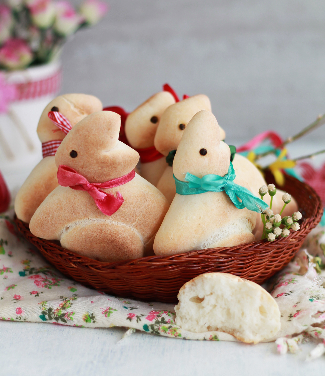 Petits pains au lait sans gluten en forme de lapin - La Cassata Celiaca