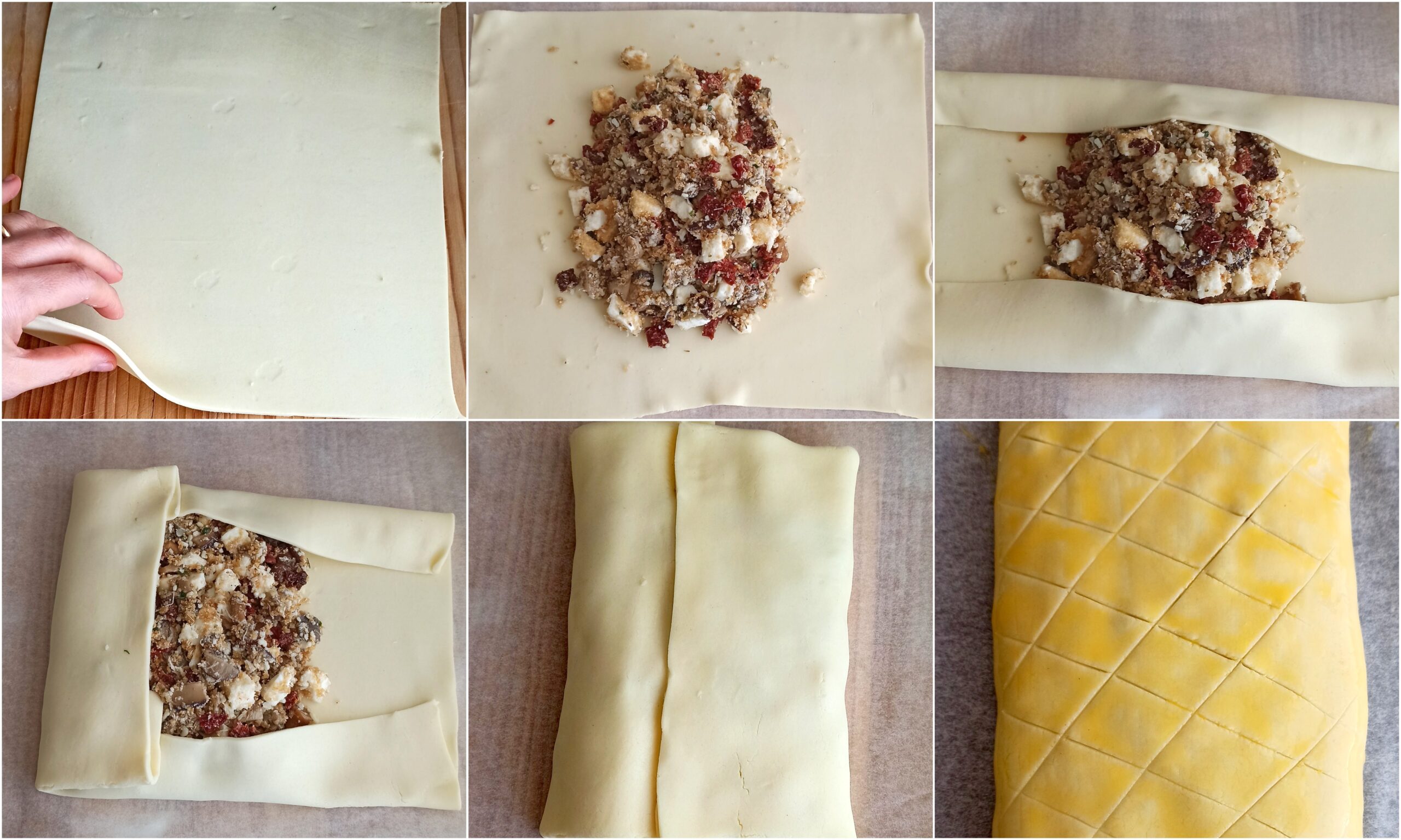 Strudel avec champignons et tomates séchées sans gluten - La Cassata Celiaca