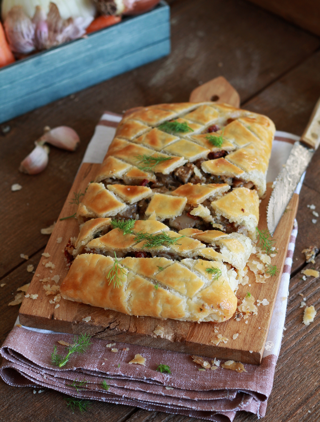 Strudel con funghi e pomodori secchi senza glutine - La Cassata Celiaca