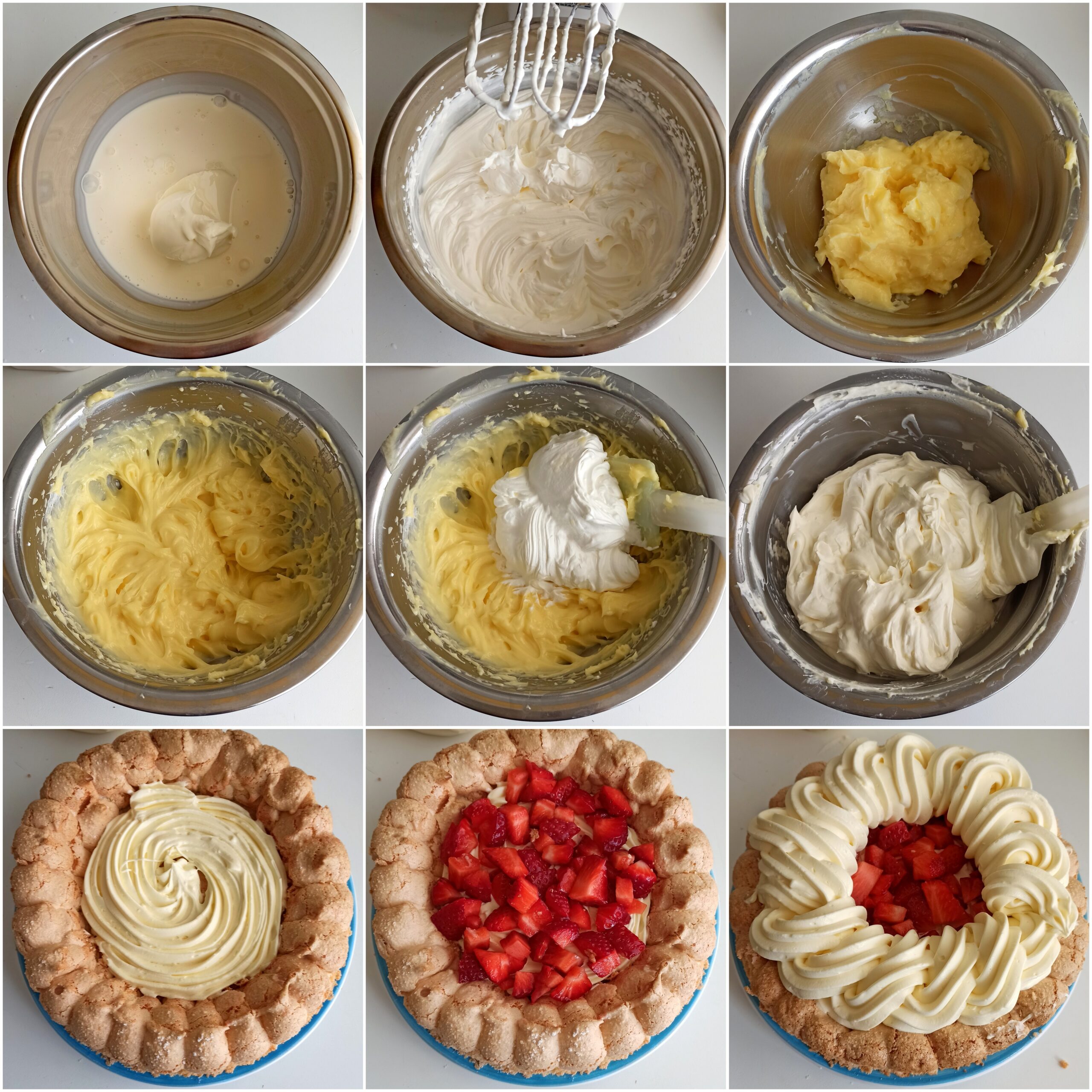 Dacquoise avec crème et fraises sans gluten - La Cassata Celiaca