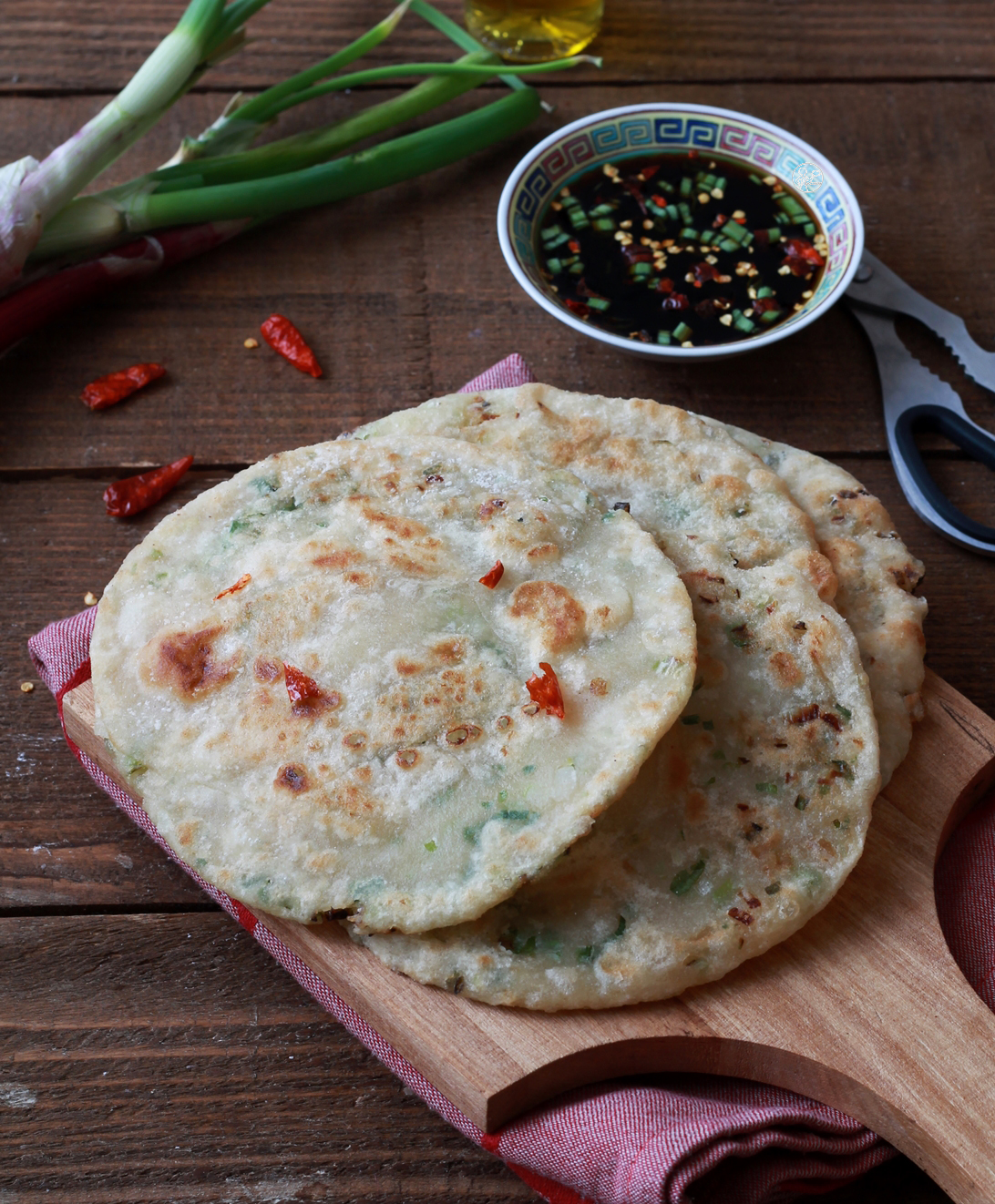 Pancakes chinois aux oignons verts sans gluten - La Cassata Celiaca