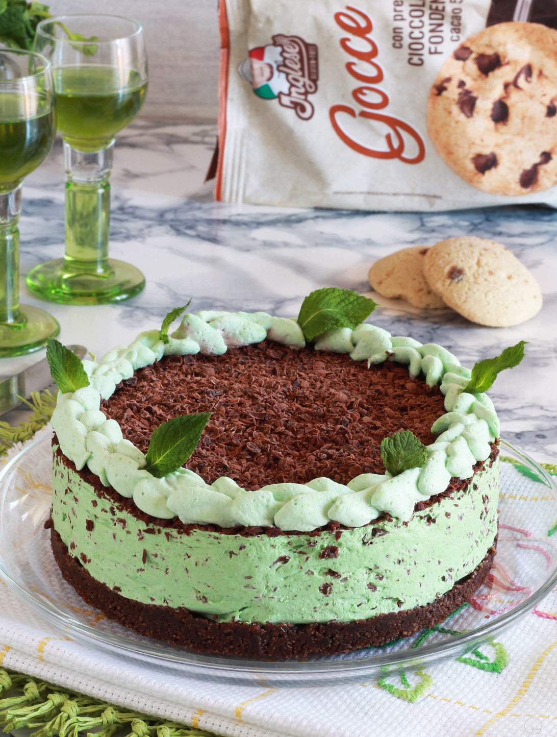 Cheesecake cioccolato e menta senza glutine - La Cassata Celiaca Cheesecake cioccolato e menta senza glutine - La Cassata Celiaca