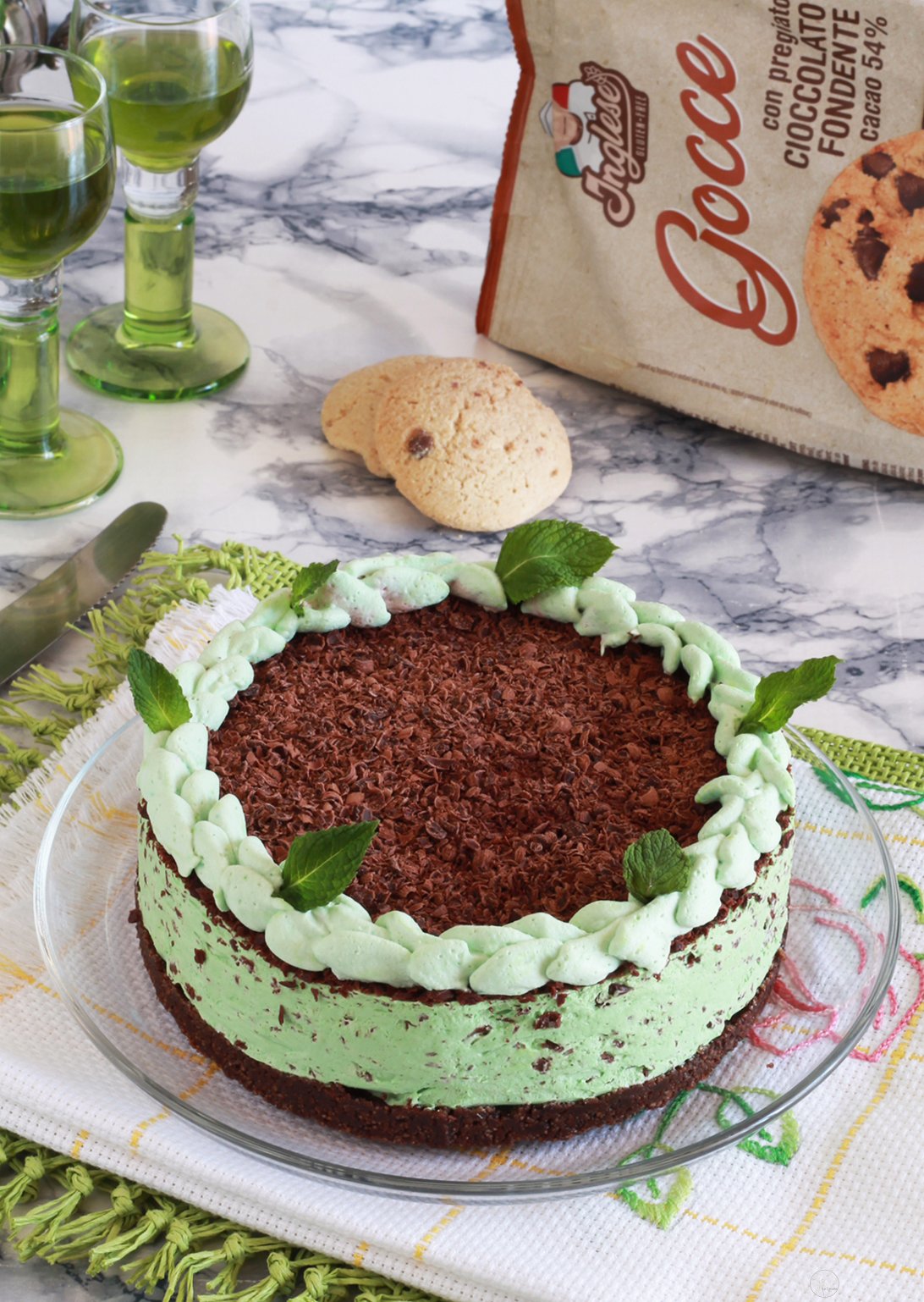 Cheesecake cioccolato e menta senza glutine - La Cassata Celiaca Cheesecake cioccolato e menta senza glutine - La Cassata Celiaca