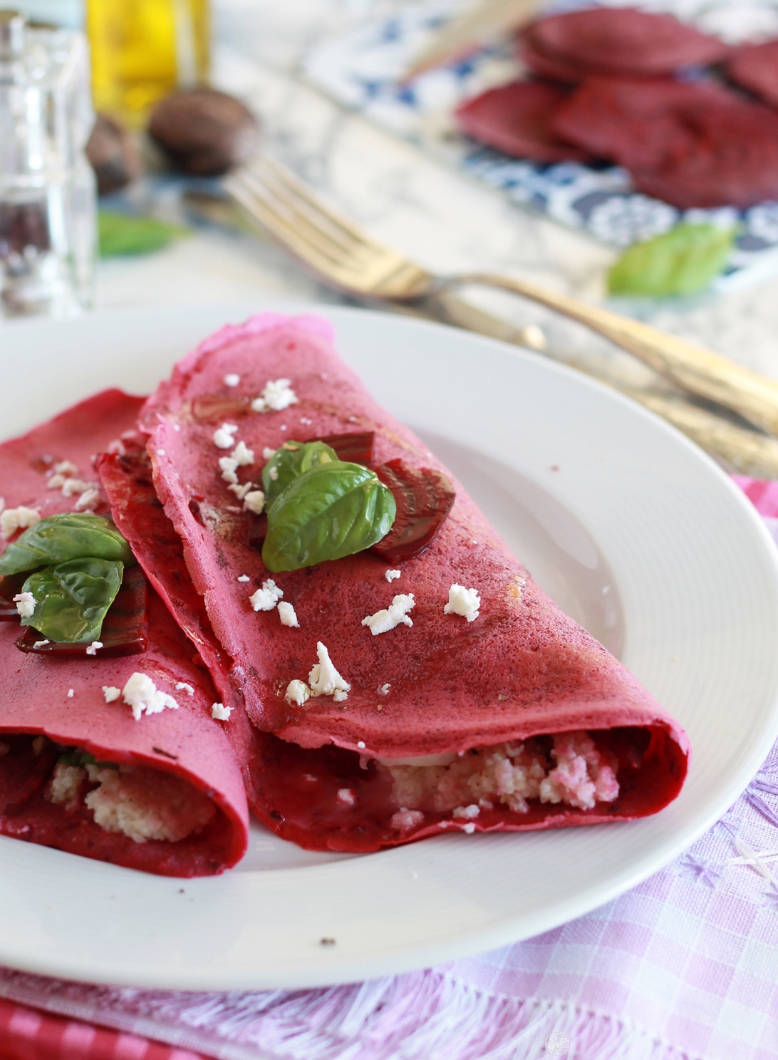 Crêpes alla barbabietola senza glutine - La Cassata Celiaca