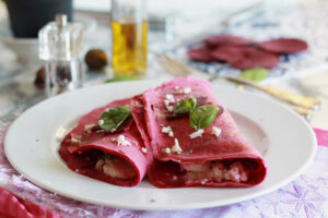 Crêpes alla barbabietola senza glutine - La Cassata Celiaca