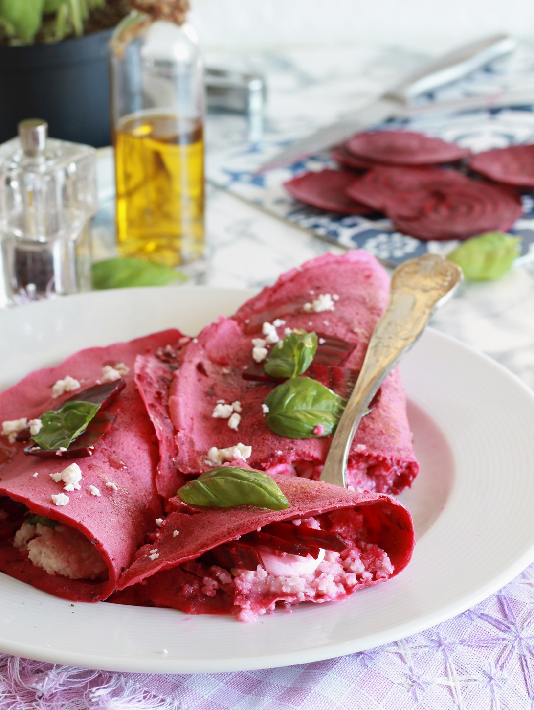 Crêpes alla barbabietola senza glutine - La Cassata Celiaca