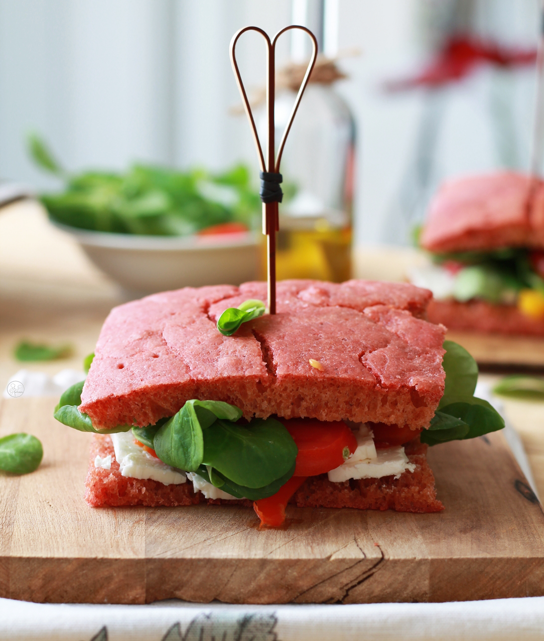 Focaccia rosa con lievito madre senza glutine - La Cassata Celiaca