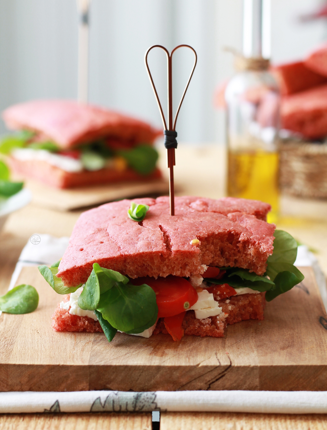 Focaccia rose au levain et sans gluten - La Cassata Celiaca