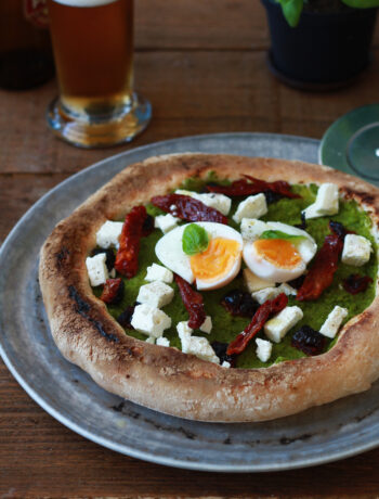 Pizza sans gluten avec crème de petits pois - La Cassata Celiaca