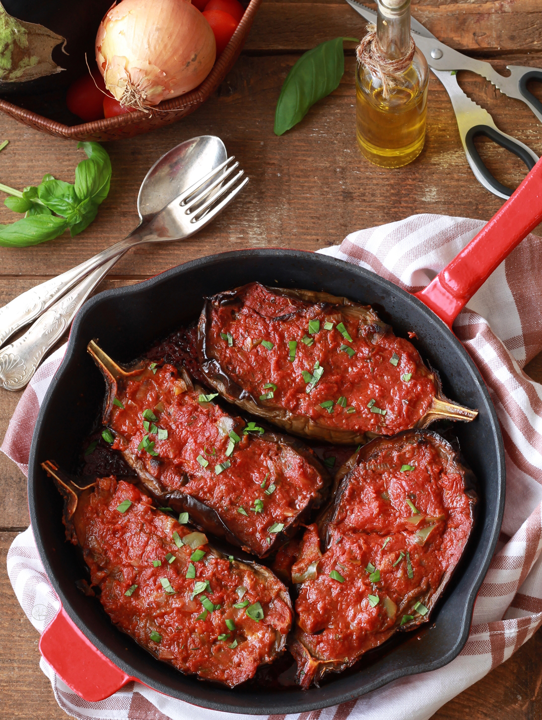 Imam bayildi ou aubergines farcies - La Cassata Celiaca