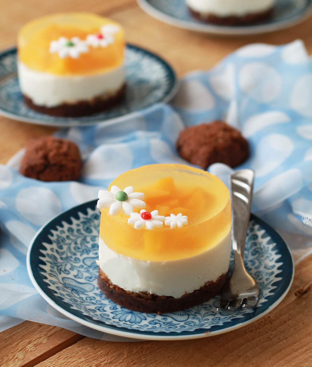 Mini cheesecake alla pesca gialla senza glutine - La Cassata Celiaca