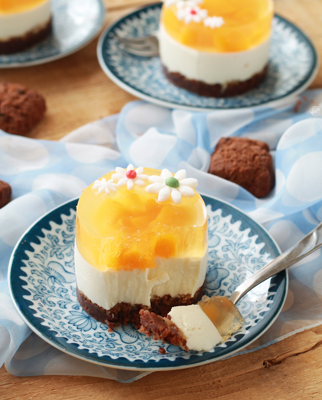 Mini cheesecake à la pêche sans gluten - La Cassata Celiaca