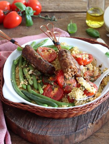 Couscous avec haricots verts et merguez sans gluten - La Cassata Celiaca