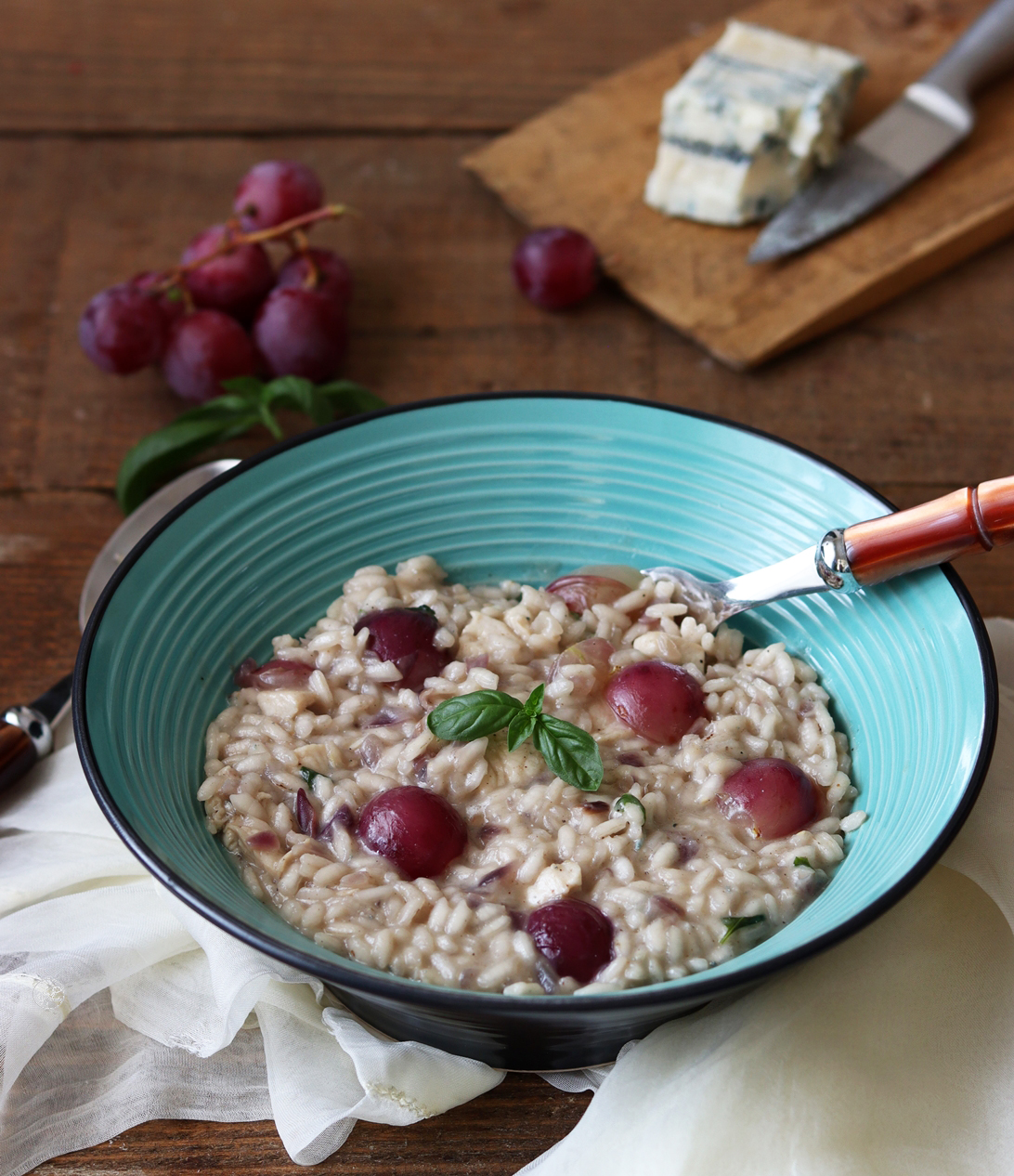 Risotto aux raisins frais et au gorgonzola - La Cassata Celiaca