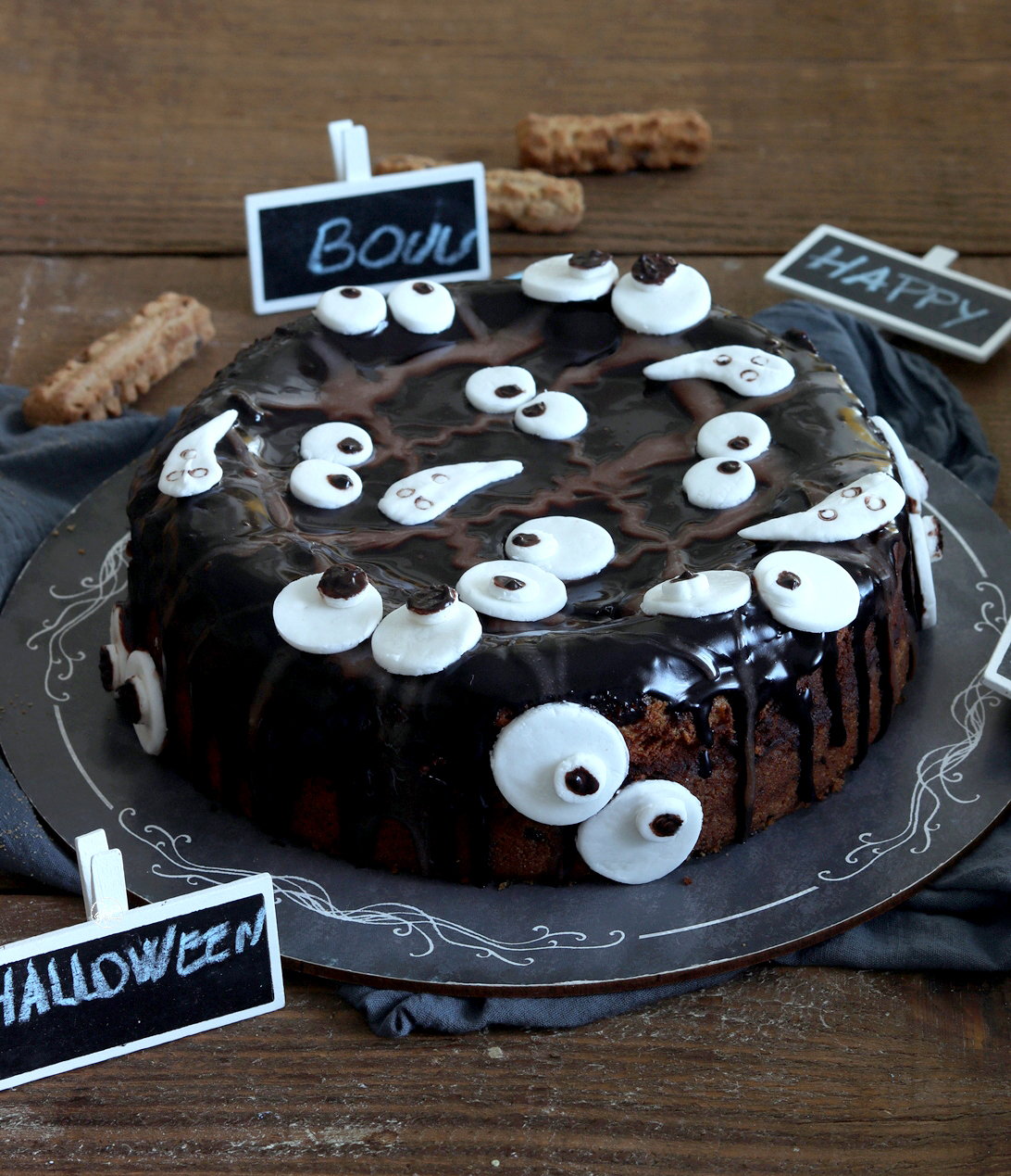 Cheesecake al cioccolato senza glutine per Halloween - La Cassata Celiaca