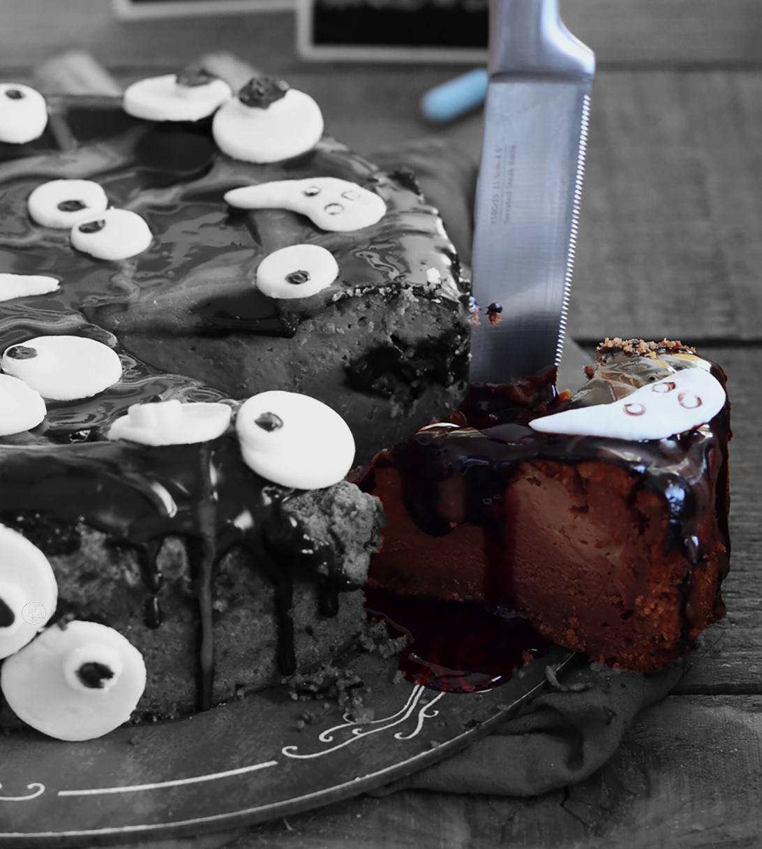 Cheesecake au chocolat sans gluten pour Halloween - La Cassata Celiaca Cheesecake au chocolat sans gluten pour Halloween - La Cassata Celiaca