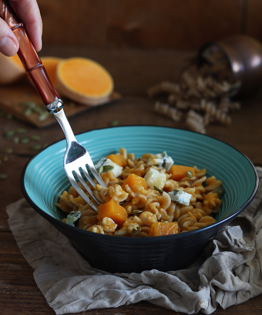 Fusilli senza glutine con zucca e gorgonzola - La Cassata Celiaca Fusilli senza glutine con zucca e gorgonzola - La Cassata Celiaca