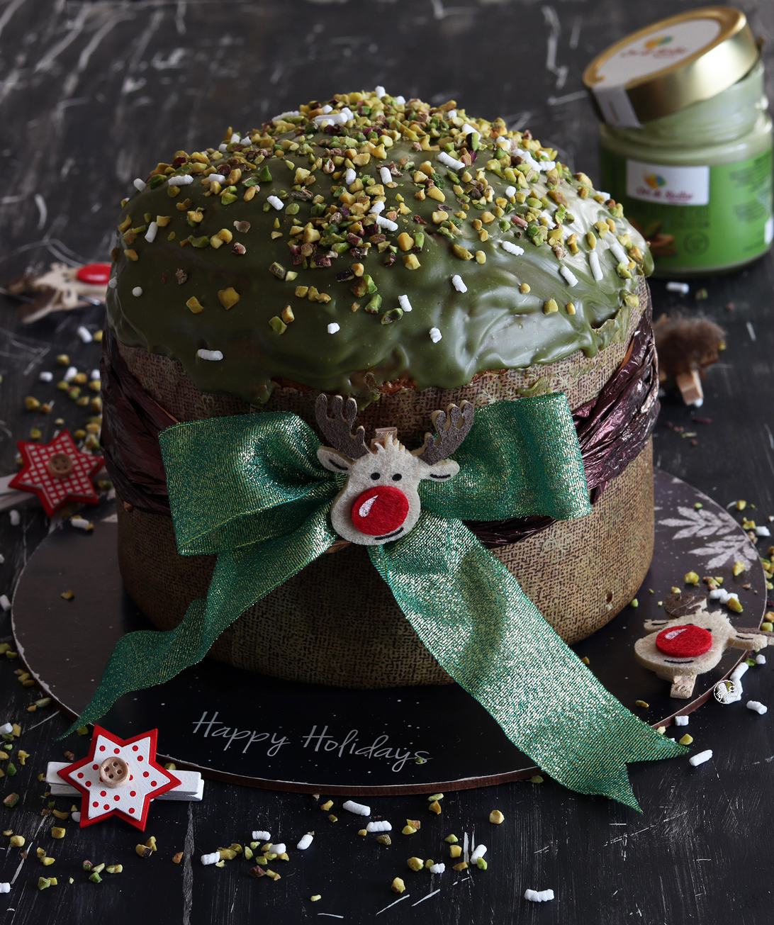 Panettone al pistacchio senza glutine con Miscela Oro Grandi Lievitati - La Cassata Celiaca