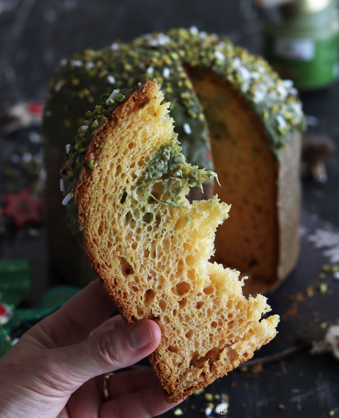 Panettone à la pistache sans gluten - La Cassata Celiaca