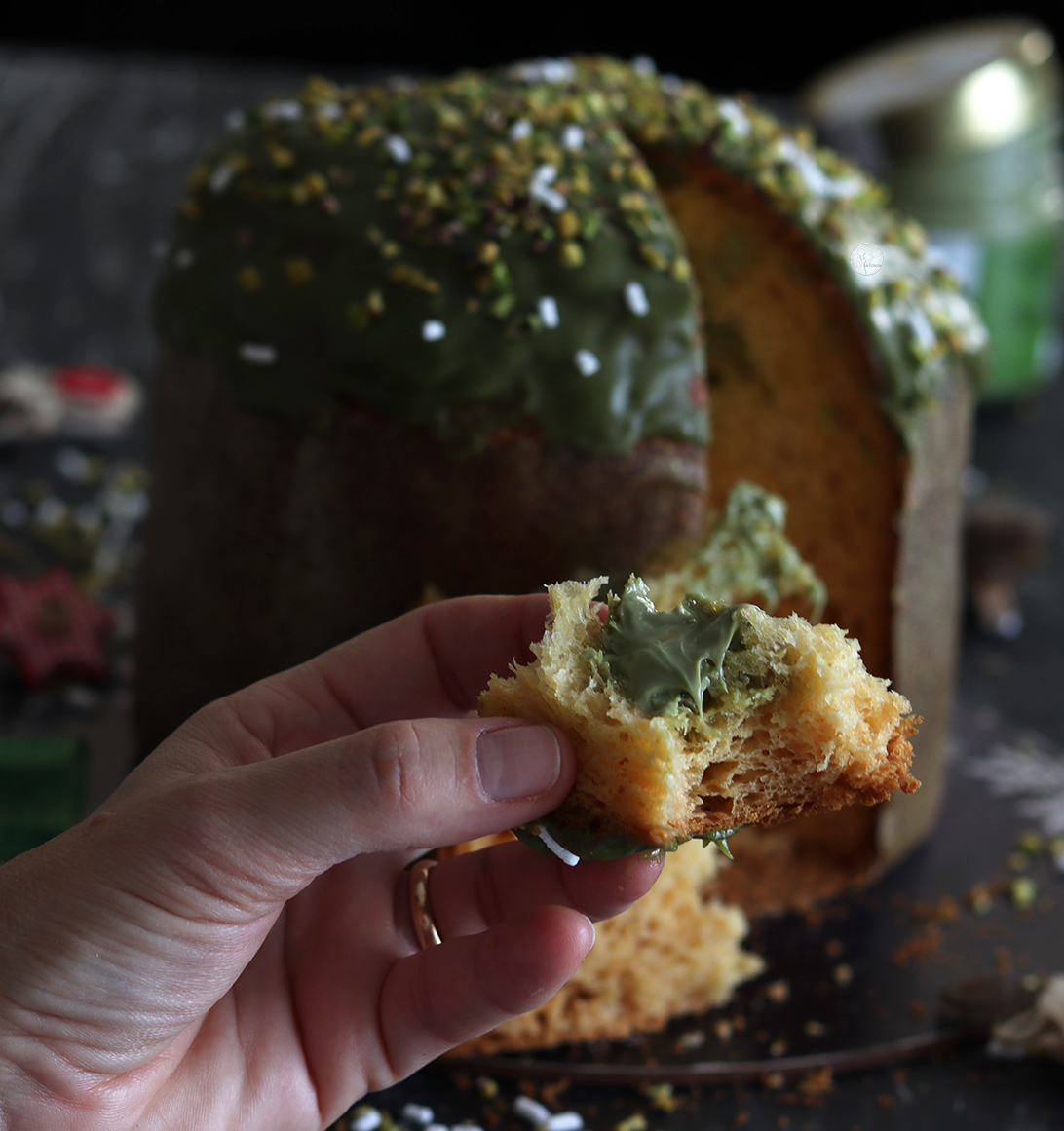 Panettone al pistacchio senza glutine con Miscela Oro Grandi Lievitati - La Cassata Celiaca