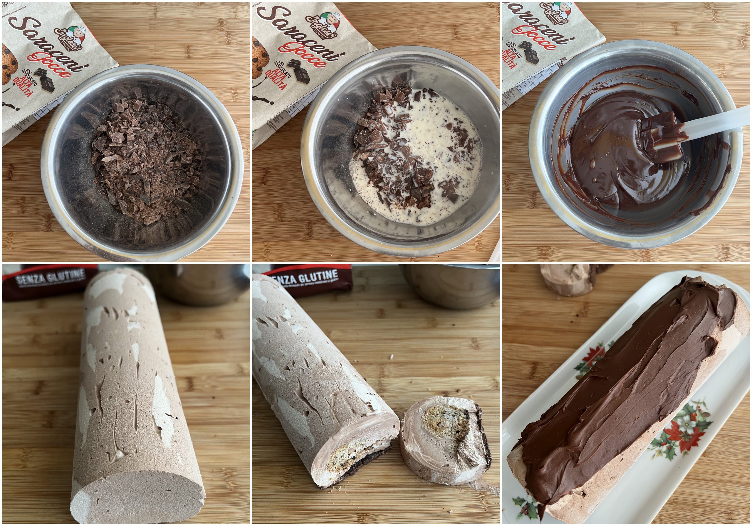 Bûche de Noël au double chocolat sans gluten - La Cassata Celiaca
