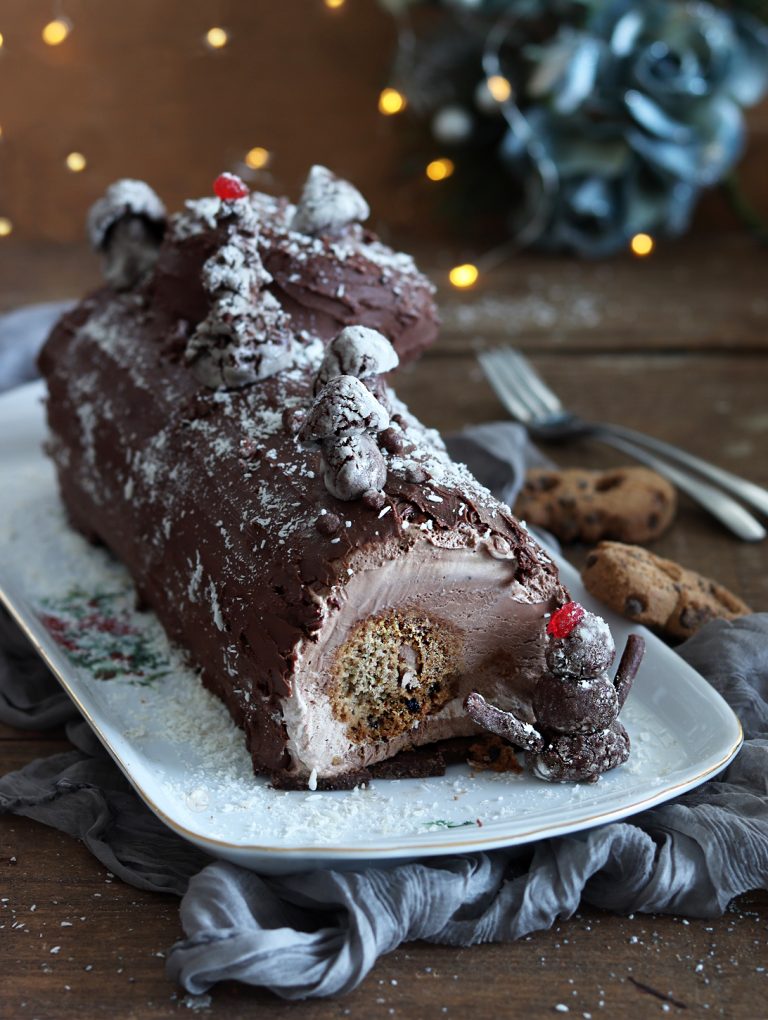 Bûche de Noël au double chocolat sans gluten - La Cassata Celiaca