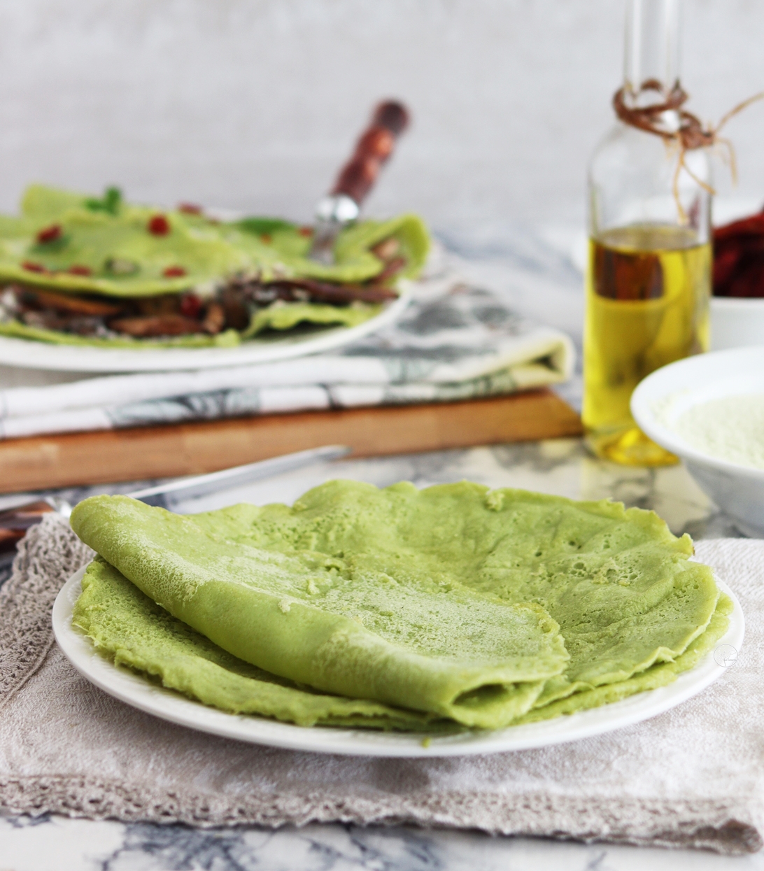 Crepes con farina di piselli senza uova - La Cassata Celiaca