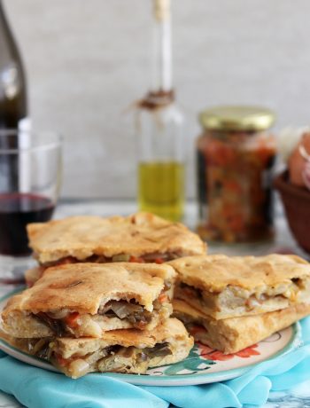 Schiacciata con caponata di carciofi senza glutine - La Cassata Celiaca