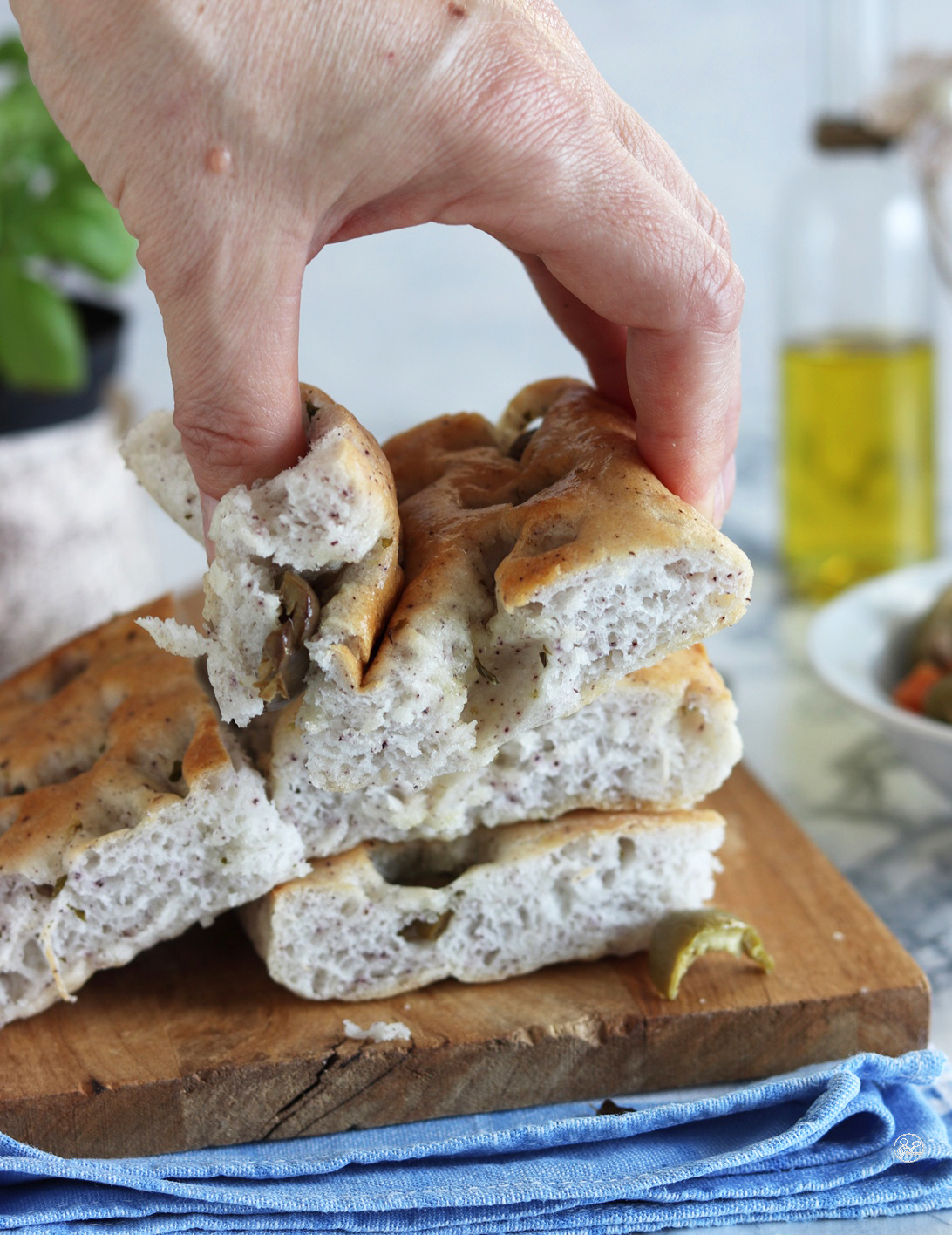 Focaccia con le olive con Miscela Oro Pan Fibra Integrale - La Cassata Celiaca