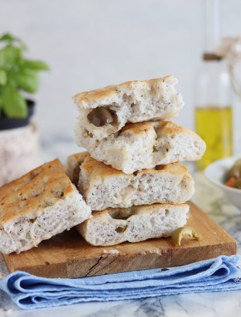 Focaccia con le olive con Miscela Oro Pan Fibra Integrale - La Cassata Celiaca