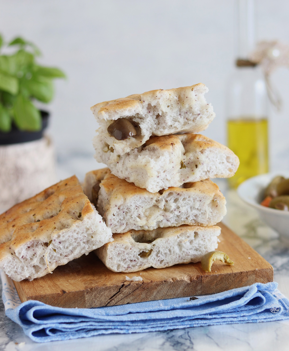 Focaccia con le olive con Miscela Oro Pan Fibra Integrale - La Cassata Celiaca