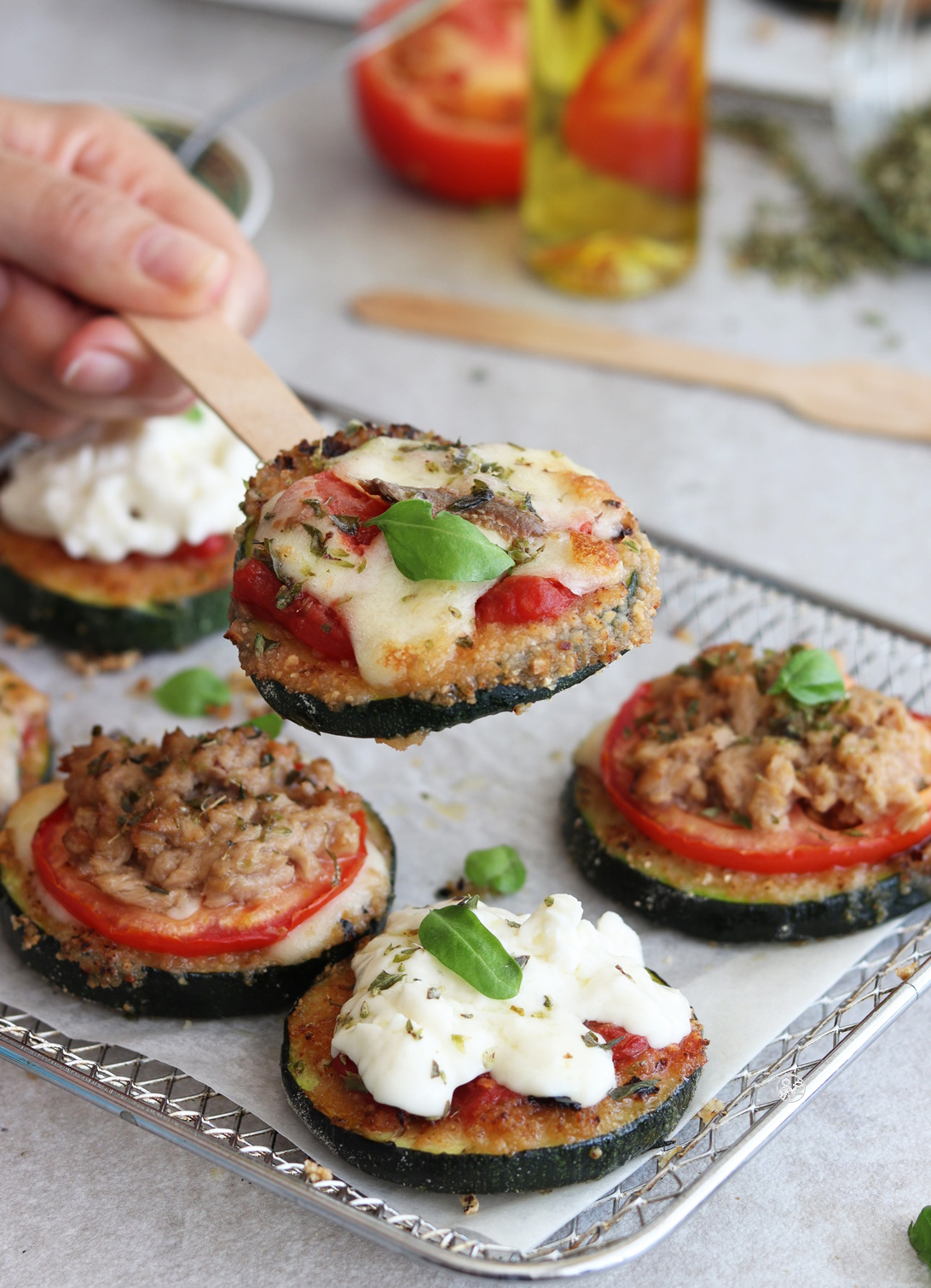 Mini pizza de courgette - La Cassata Celiaca