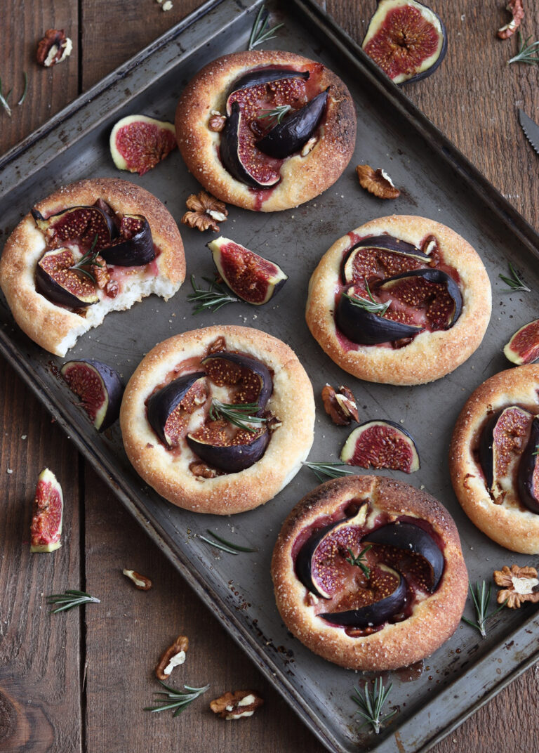 Mini Focaccia sucrée aux figues sans gluten - La Cassata Celiaca