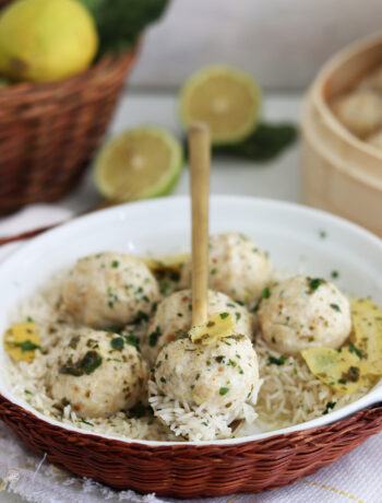 Boulettes au citron cuites dans le panier vapeur en bambou - La Cassata Celiaca