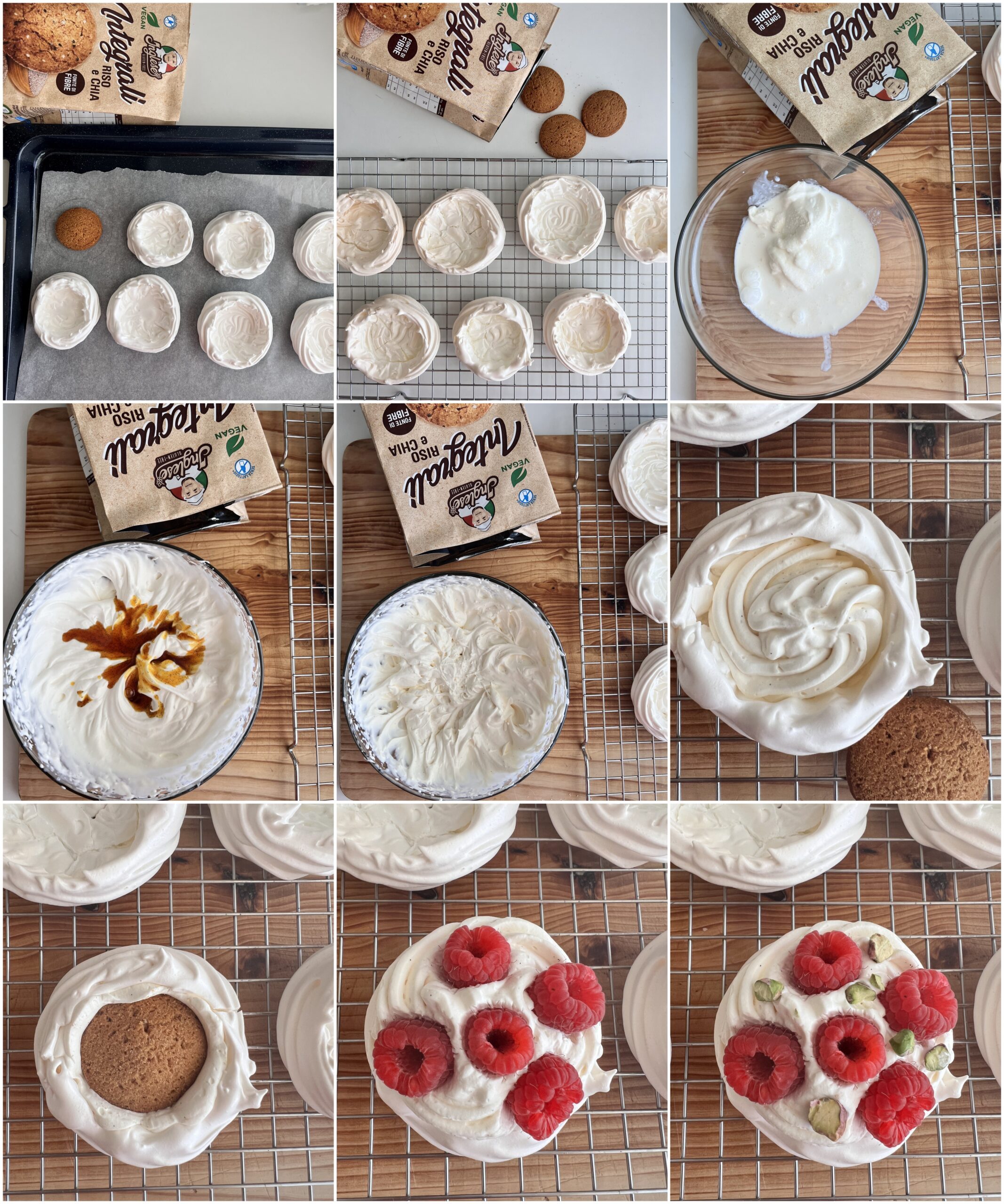 Meringues à la crème et aux framboises - La Cassata Celiaca