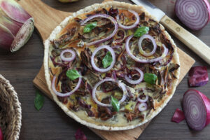 Tarte salée oignons et artichauts sans gluten - La Cassata Celiaca