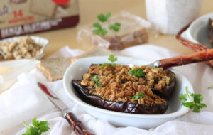 Aubergines farcies au jambon et fromage - La Cassata Celiaca