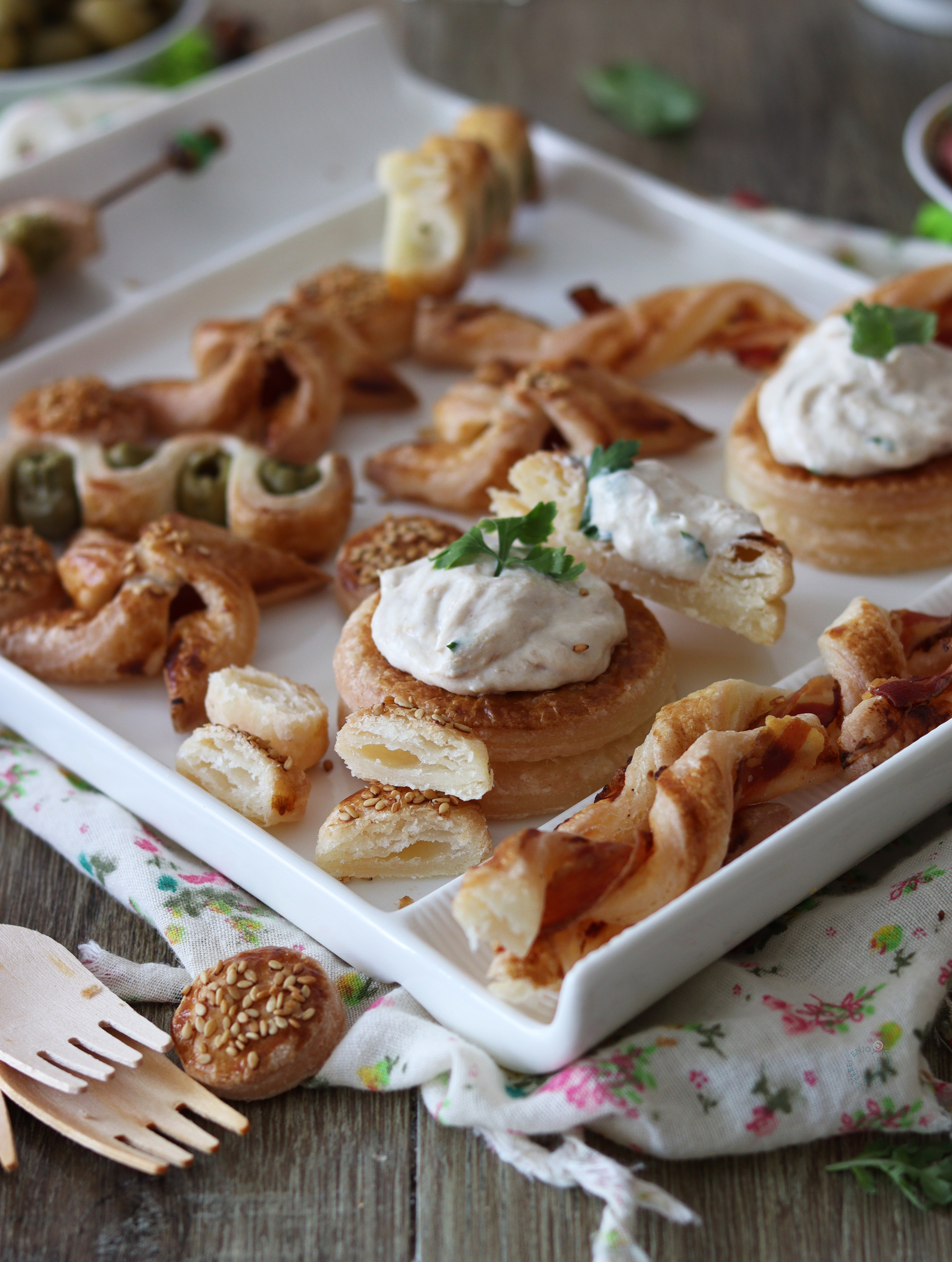 Aperitivi di pasta sfoglia senza glutine con Oro Sfoglia -La Cassata Celiaca