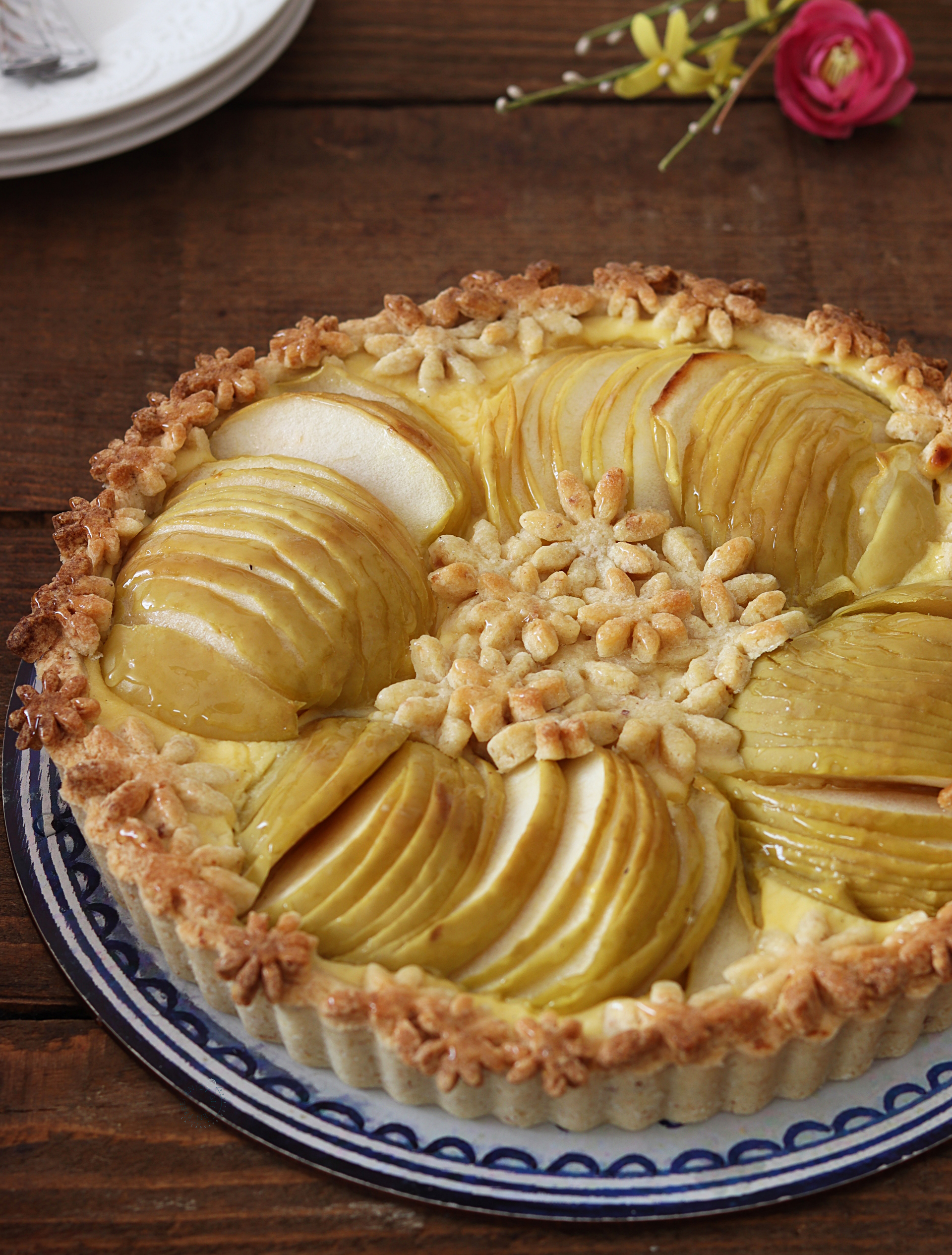 Crostata alle mele con crema senza glutine, senza zucchero - La Cassata Celiaca Crostata alle mele con crema senza glutine, senza zucchero - La Cassata Celiaca