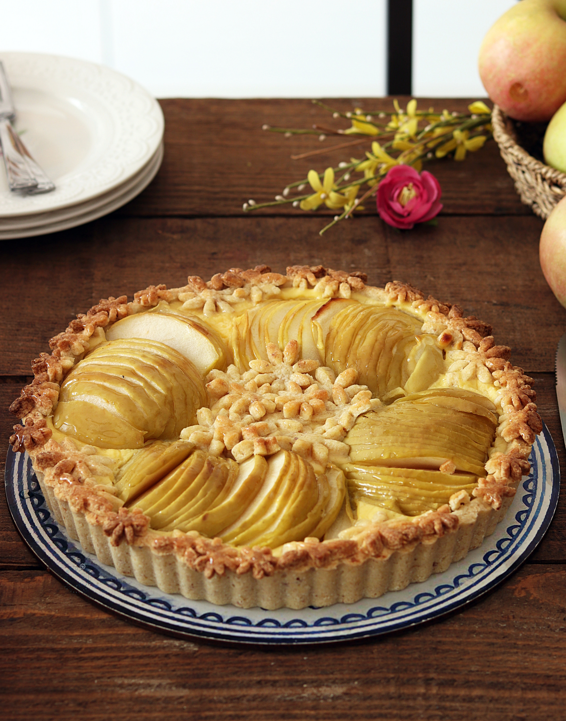 Crostata alle mele con crema senza glutine, senza zucchero - La Cassata Celiaca Crostata alle mele con crema senza glutine, senza zucchero - La Cassata Celiaca