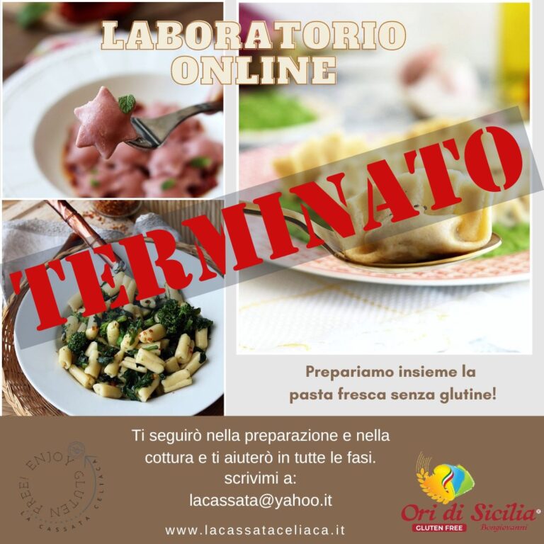 Laboratorio online di pasta all'uovo senza glutine