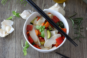 Gnocchis de riz chinois aux légumes - La Cassata Celiaca