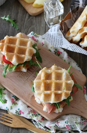 Gofri salati senza glutine con Miscela Oro Waffle - La Cassata Celiaca