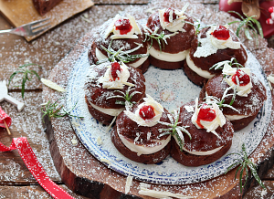 Ghirlanda natalizia al cacao senza glutine - La Cassata Celiaca