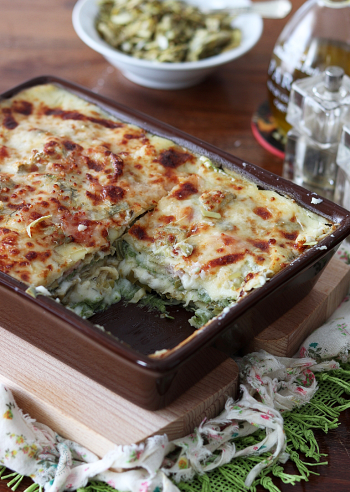 Lasagne bicolore ai carciofi - La Cassata Celiaca