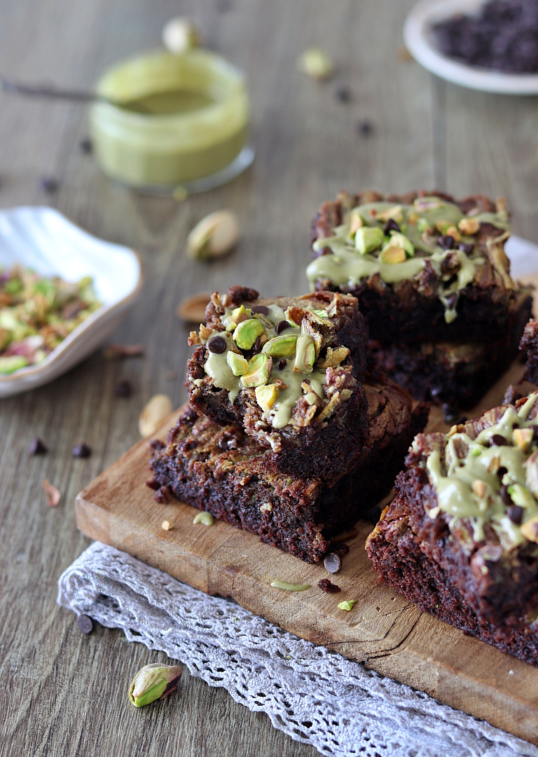 Brownie al cioccolato e pistacchio senza glutine - La Cassata Celiaca