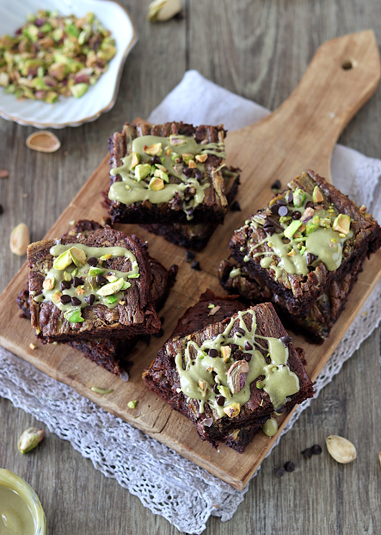 Brownie al cioccolato e pistacchio senza glutine - La Cassata Celiaca