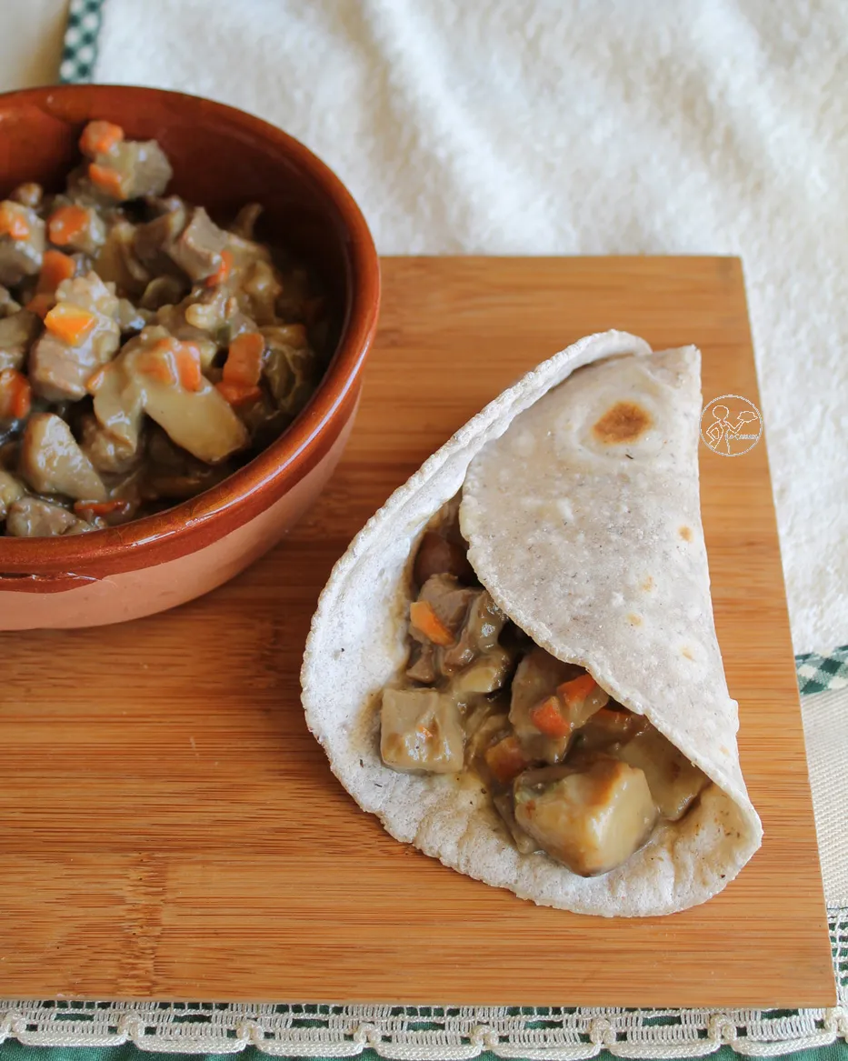 Ragoût de dinde et champignons et pain chapati sans gluten- La Cassata Celiaca